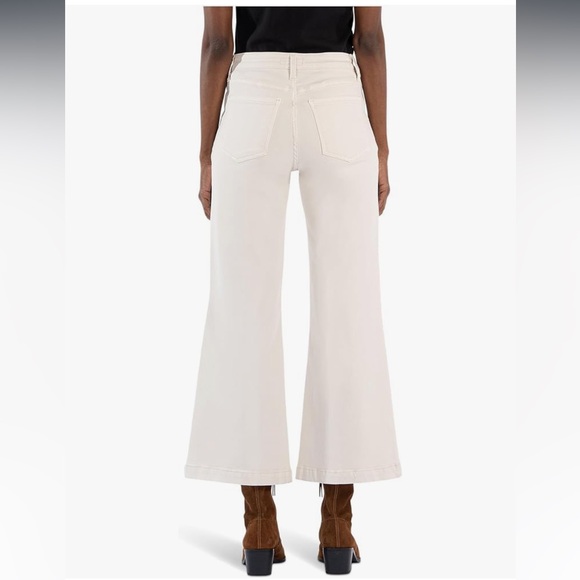 NWT Kut From the Kloth Meg High Rise Wide Leg Pants Jeans Ecru Cream Size 10 NEW - Picture 4 of 14